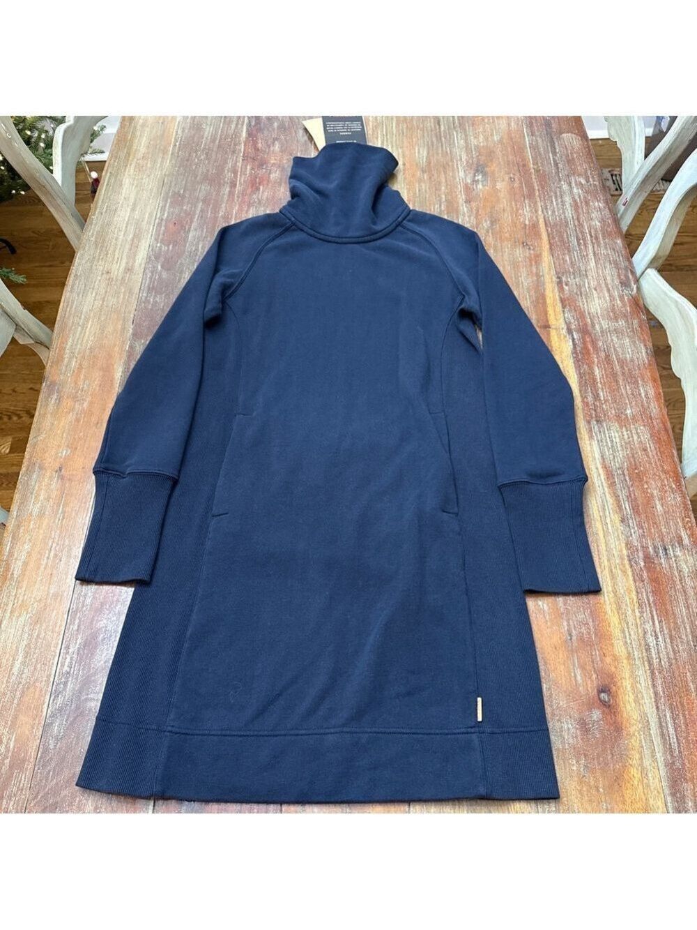 Merrell Navy French Terry Long Sleeve Dress XS NWT